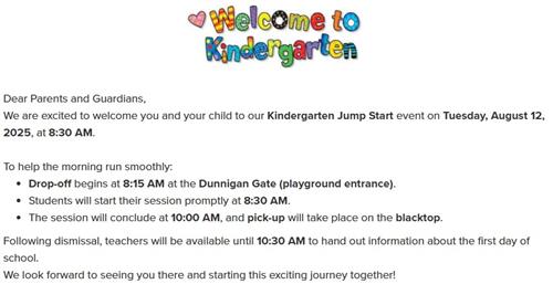 Kinder Orientation